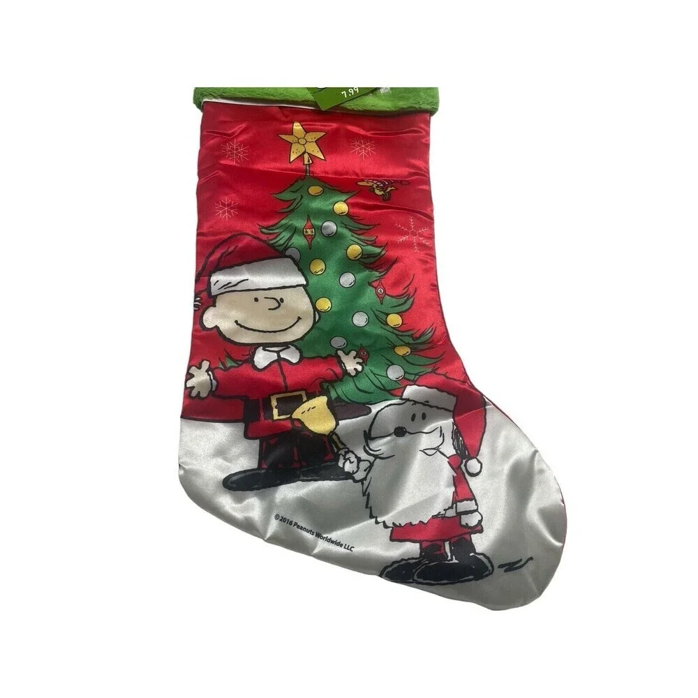 Vintage Peanuts Charlie Brown & Snoopy Ho Ho Ho Christmas Stocking